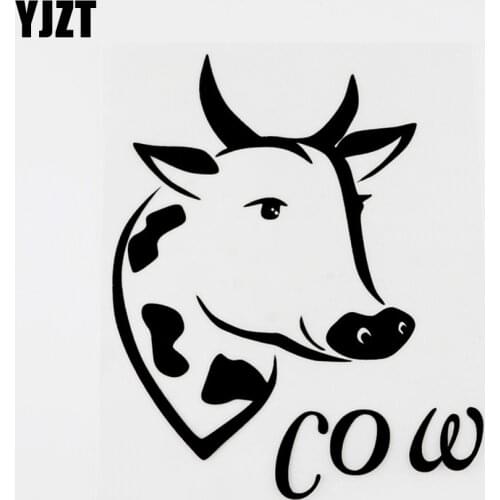 YJZT 12.4CM×15.2CM Fun Animal Cow Vinyl Decal Car Sticker Black/Silver Motorcycle Decor 8C-0626