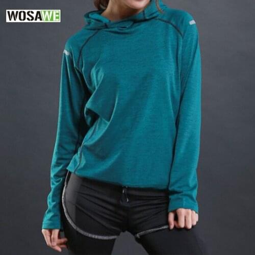 Womens Running Shirts Long Sleeve Hooded Dry Quick Gym Tops Ladies Shirt Girls Sports Clothing Sweats Jogging Fitness T-shirt