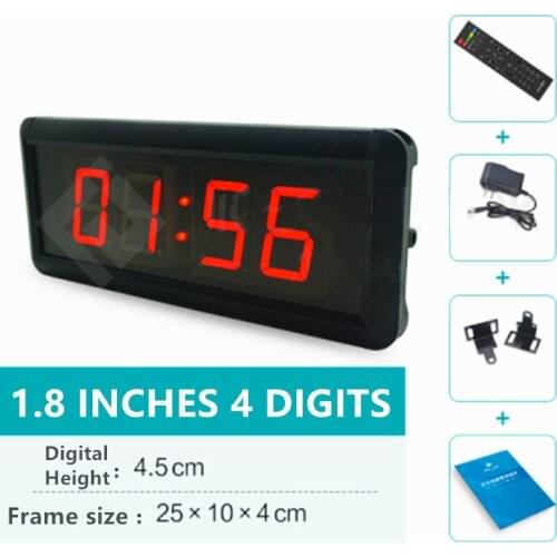 1.8in 4-digit Remote Control Led Display Digital Tube Electronic Clock Stopwatch Interval Timer Precision Wall Clock With Buzzer