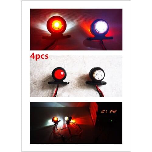 4pcs Car Truck LED Red White 12V 24V Side Marker external Light Outline Lamps car Accessories for SUV truck Caravan boat trailer