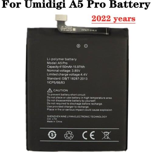 4150mAh A5 Pro Mobile Phone Replacement Battery For UMI Umidigi A5 Pro Smartphone Batteries
