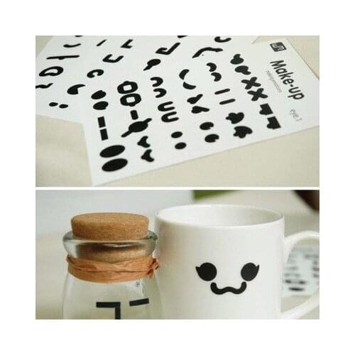 3pcs/set Free Shipping Funny Face Children DIY Wall Stickers,Cup,Switch Stikers Parlor Kids Bedroom Home House Decoration