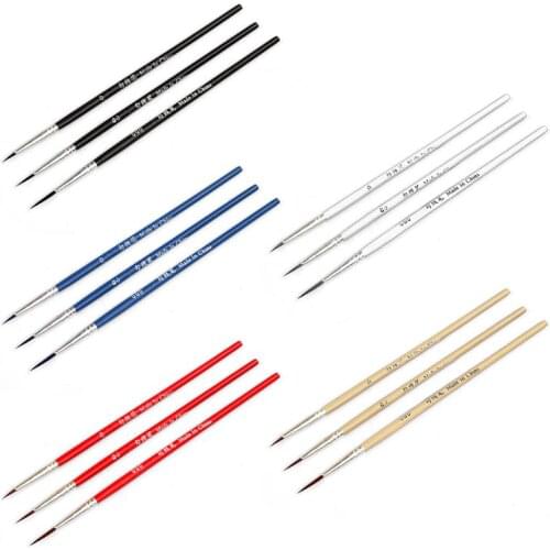 YYDS 3pcs 0 00 000 Hook Line Pen Professional Fine Tip Drawing Brushes for Acrylic