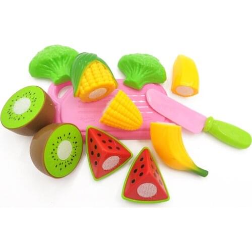 4 PCS Kids Kitchen Toys Pretend Play Vegetables Mini Food Cutting Plastic Fruits Toy For Children Educational Gifts