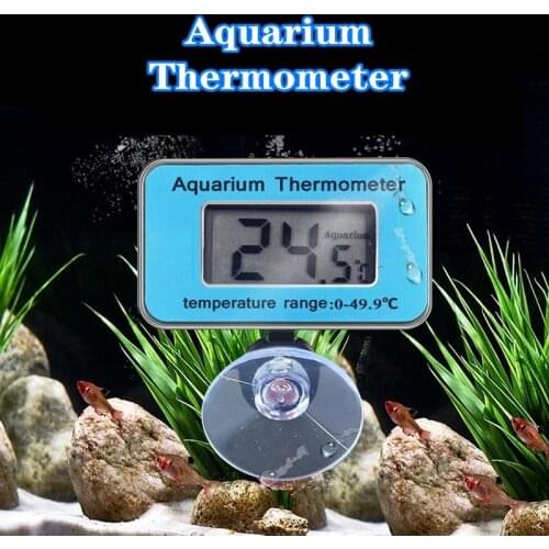 Aquarium Thermometer LCD Digital Waterproof Thermometer with Suction Cup Fish Tank Water Temperature for Fish Like Betta