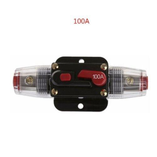 100A Circuit Breaker Auto Car Protection Stereo Switch Fuse Holders 12V DC Inline Reset Inverter for Car Automotive Audio System