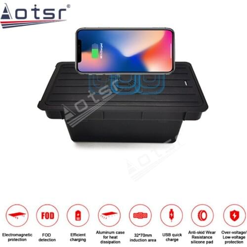 Car Charger QI Fast Charging Smartphone Wireless For Audi Q2 2019-2020 For iPhone Samsung Huawei