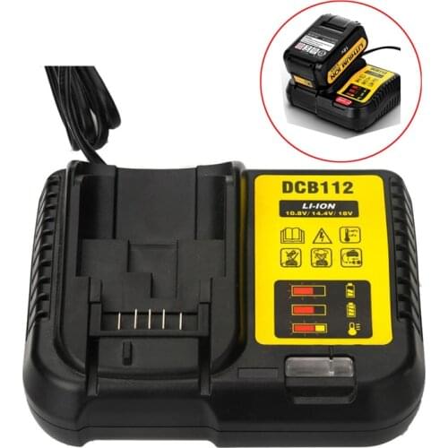 Free shipping DCB112 Replacement Li-Ion Battery Charger for Dewalt 12 V 14.4V 18V Lithium Cells Battery Charger Best price