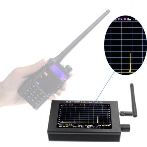 Spectrum Analyzer 35M-4400M Big LCD Screen Wireless Signal Detector for Radio WiFi GSM Camera Search Full-Range RF Detector