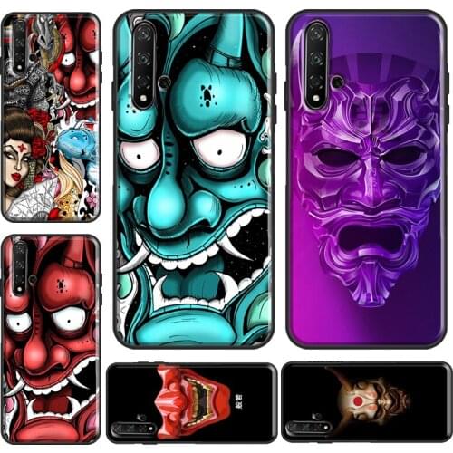 Japanese Oni Hannya Demon Mask Case For Huawei Y6 Y7 2019 Nova 5T Funda For Honor 10i 10 Lite 20 Pro 8X 9X 7A 8A Case