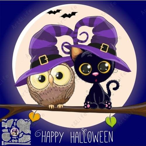 Halloween Cat And Owl 2021 Metal Cutting Dies Hot New Animal Stencils for Making Scrapbooking Album Embossing Stamp and Cut Die