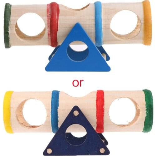 Wooden Colorful Seesaw Cage House Hide Play Pet Toys For Hamster Rat Mouse Mice