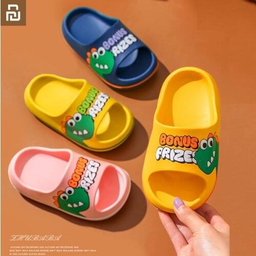 New Youpin Children Slippers For Kids Summer Non-slip Soft Bottom Indoor Cartoon Dinosaur Slippers Eva Soft Working Slipper