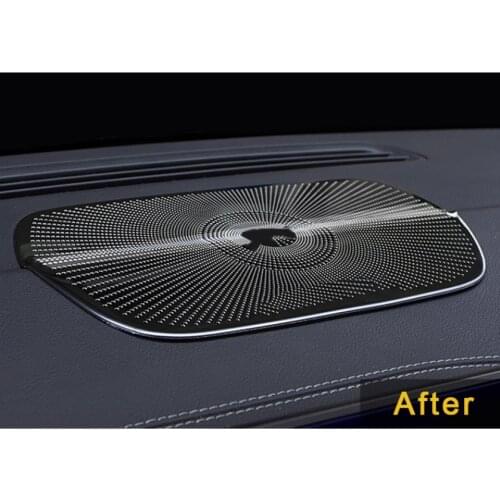 For Mercedes-Benz CLA C118 2019-2021 Car Speaker Cover Stainless Door Loudspeaker Sound Trim Frame Sticker Interior Accessories