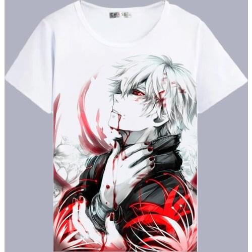 Tokyo Ghoul Cosplay T Shirt Japanese Anime Kaneki Ken Summet T-Shirt Cartoon Top Tee Halloween Cosplay Costume