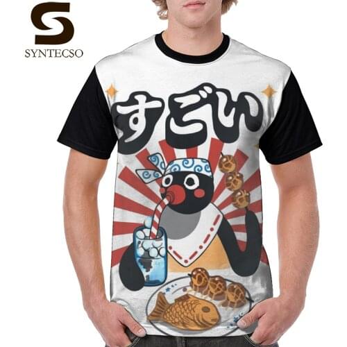 Pingu T Shirt Matsuri Pengin T-Shirt Cute Fashion Graphic Tee Shirt Print Short Sleeve Polyester Man XXX Tshirt
