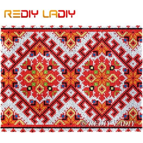 Latch Hook Rug Geometric Pattern A Plush Wall Tapestry Kits DIY Carpet Rug Chunky Yarn Arts Crochet Floor Mat Home Decor 81*61cm