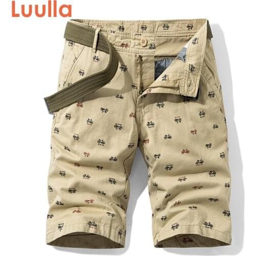 Luulla Mens 2020 Summer New Cartoon Print Cargo Shorts Men Hot Sale Quality Casual Shorts Cotton Military Fashion Cargo Shorts