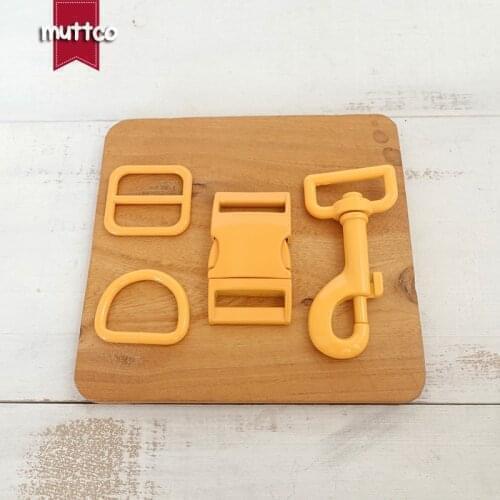 Metal buckle+adjust buckle+D ring+metal dog clasp/set) For garment bag dog accessories 25mm webbing DIY pet collar 7 colours