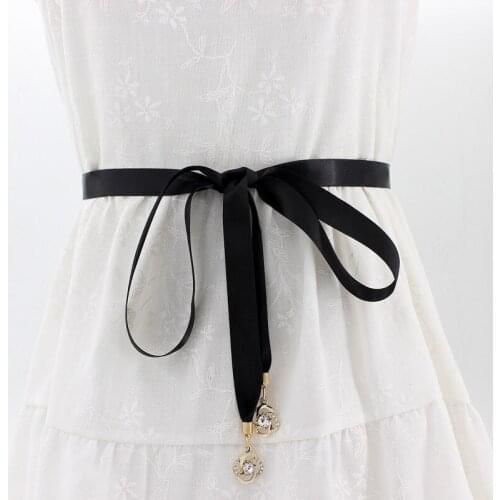 Fashion Belt for Women Knot Belt Vintage Bowknot Waist Rope Fringed Waistband Girdle for Dress Female Black Srting Femee Belts