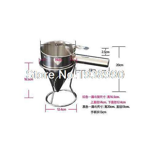 New Stainless Steel Conical Funnel with shelf Octopus Fish balls Tool