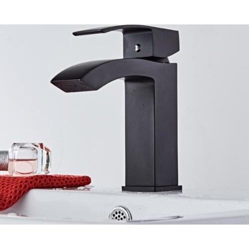 New Square Black Bathroom Faucet Brass Basin Mixer Bathroom Accessories Tap Bathroom Sink Basin Mixer Tap