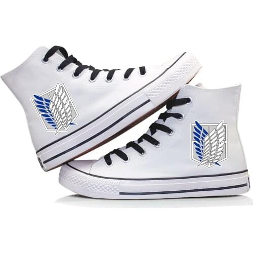 Japanese Anime Attack on Titan Cosplay Casual High Platform Shoes Shingeki No Kyojin Canvas Shoes For Girls Boys Sports Shoes