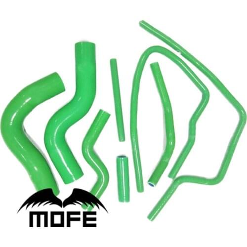 8PCS Original Logo Coolant Heater Silicone Radiator Hose Kit For Impreza GC8 EJ20 2.0 STi WRX GT Vers 3~6 1997-2000 Green