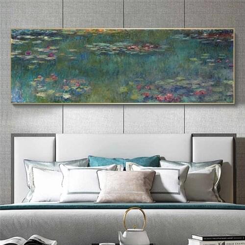 Water Lilies By Claude Monet Famous Canvas Painting Posters And Prints Impressionist Wall Art Pictures Home Room Decor Cuadros
