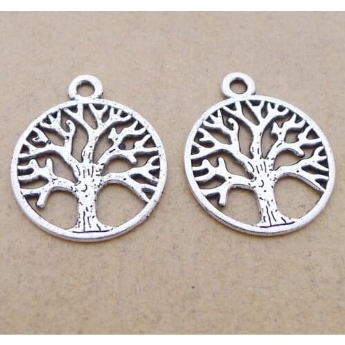 20 Pieces 20x24mm Antique Silver Color The Tree of Life Charms DIY Wicca For Jewelry Making