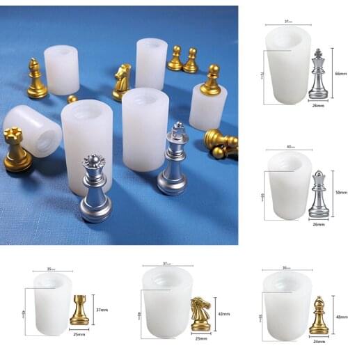 Chess Silicone Mold 3D International Chess DIY Candle Expoy Clay Epoxy Resin Crafts Mould Handmade Chocolate Baking Accessories