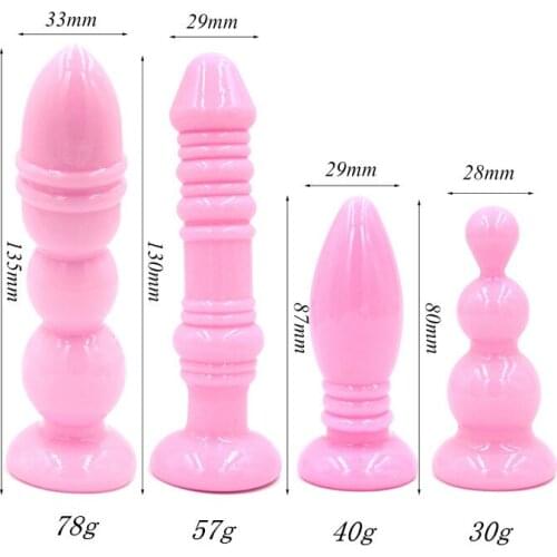 Silicone Butt Plug Anal Plug Unisex Sex Stopper 4 Different Size Adult Toys for Men/Women Anal Trainer for Couples