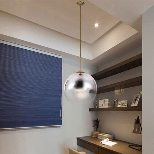 Nordic Clear Amber Glass Pendant Lamp Bar LED Hanging Lights For Dining Room Kitchen Restaurant Suspension Luminaire Home Light