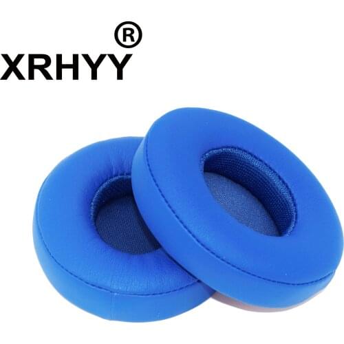 XRHYY Blue Replacement Cushion Earpads Ear Pads Earbuds for Beats by Dr. Dre Solo2 Solo 2.0 On-Ear Wireless / Wired Headphones