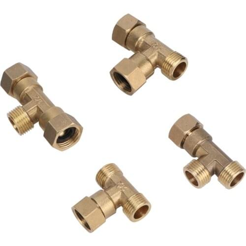 1/2" Male/Female Thread Union Tee Connector T-Cock Brass Junction Joint Coupling Pipe Fitting Connector Plumbing Pipe Fittings