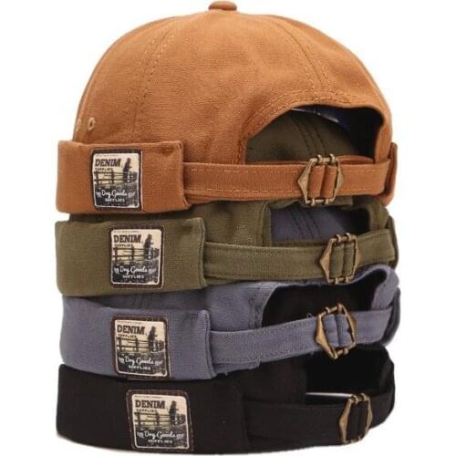 New Vintage Docker Cap Brimless Hat Beanie Hats Retro Adjustable Literary Landlord Sailor Cap Women Hip Hop Hat gorras hombre