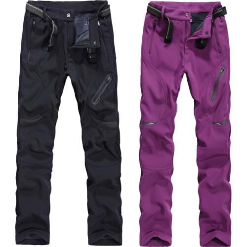 Outdoor Sports Fleece Soft Shell Pants Woman Autumn And Winter Camping Hiking Windproof Waterproof Warm Large Size Trousers
