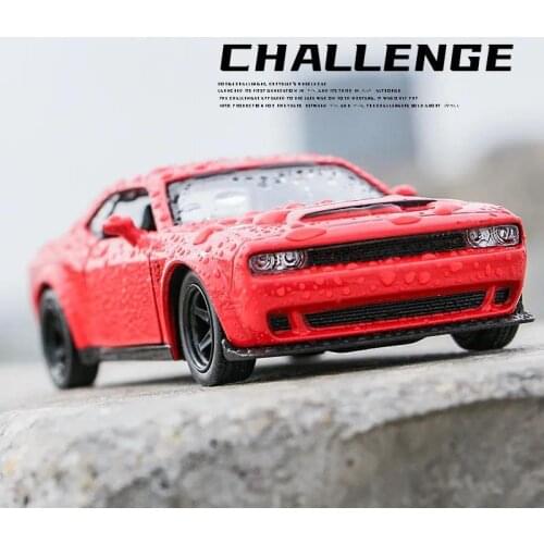 1:36 Alloy Dodge Challenger SRT Demon Sports Car Diecast Car Model Toy With Pull Back For Kids Gifts Toy Collection