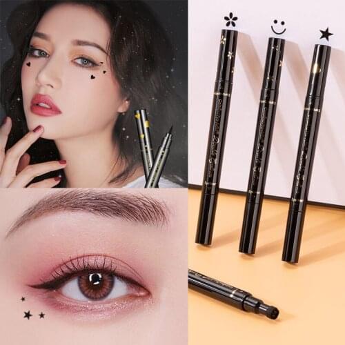 1PC Double-headed Seal Eyeliner Pencil Easy to Wear Waterproof Quick-dry 6 Patterns Available Liquid Eye Liner Pen Makeup Tool