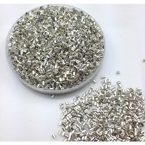 16g 1000pcs 2*3mm AB Silver Plated Colorful Tube Loose Spacer Beads Cezch Glass Seed Bead Handmade Jewelry Make DIY Garment Bead