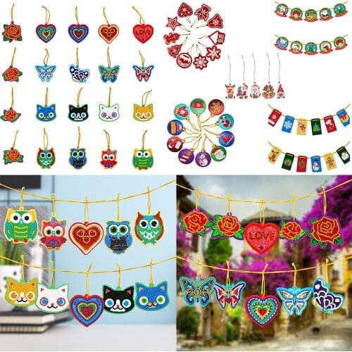 20pcs DIY Diamond Painting Mini Greeting Card Pendant Single Side Special Shape Diamond Embroidery Gift Pendant DIY Decorations