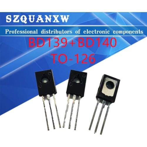 20PCS BD139 BD140 10Pair ( 10PCS BD139 + 10PCS BD140 ) TO126 TO-126 new voltage regulator IC