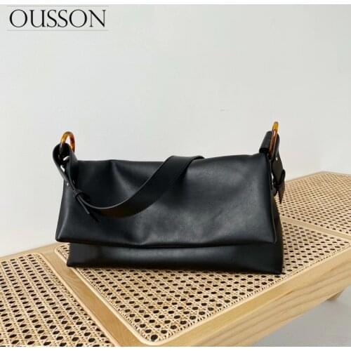 OUSSON 2021 New Design Soft Leather Underarm Bag Fashion Exquisite Square Shoulder Bag For Women