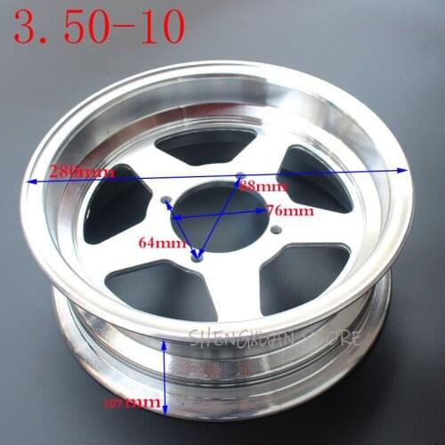 3.50-10 wheel hub Electric tricycle scooter aluminum wheel hub closed car four wheeled vehicle, 10inch vacuum aluminum wheel