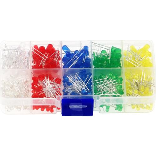 300pcs 3mm 5mm 5 Colors LED Light Emitting Diode Assorted Kit