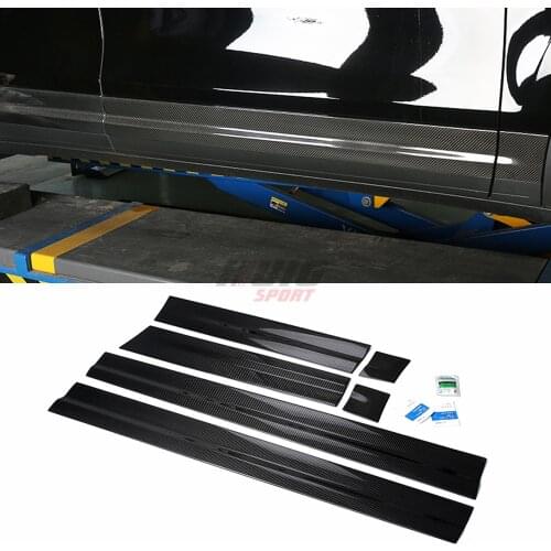 6pcs Real Dry carbon fiber Car Side Door Body Fender Trim Moulding Sticker For Porsche Cayenne S GTS TURBO 9Y0 2015 2016 2017