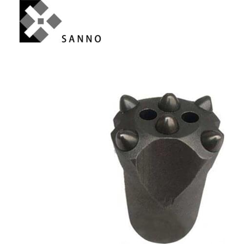 6 Teeth and 7 teeth taper button bits, mining drill bits for rock drilling and mining 38mm -42mm hard spherical cemented