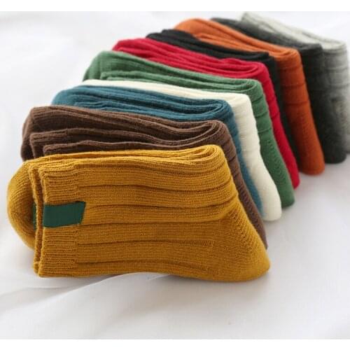 Clothing Accessories Mori Girl Winter Warm Pile Socks Pure Color Knee-socks Autumn Art Design Female Women Sock Hosiery