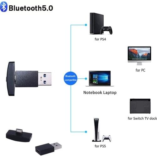 Wireless Bluetooth-compatible Transmitter V5.0 Receiver For Nintendo Switch/PS4/PC Stereo Audio Transmitter Type-C USB Adapter
