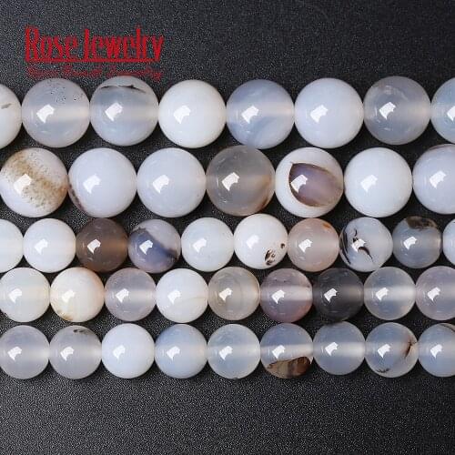 Free Shipping Wholesale Natural Stone Flowers Agates Round Loose Beads 15" Strand 4 6 8 10 12 MM Pick Size for Jewelry Making